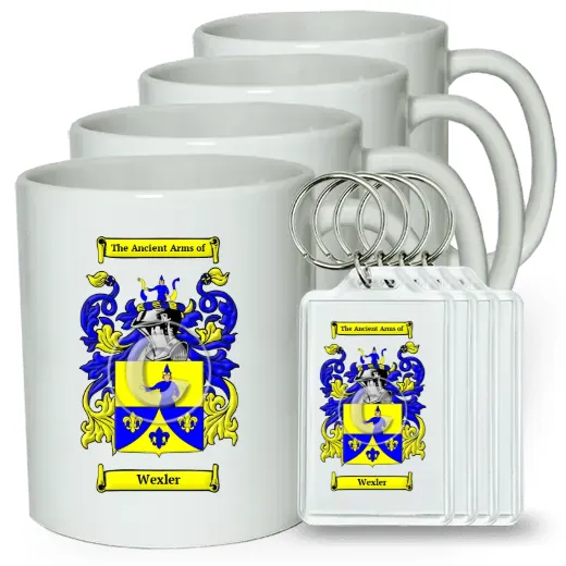 Wexler Set of 4 Coffee Mugs and Keychains