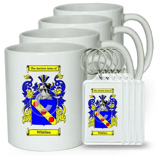 Whitlan Set of 4 Coffee Mugs and Keychains