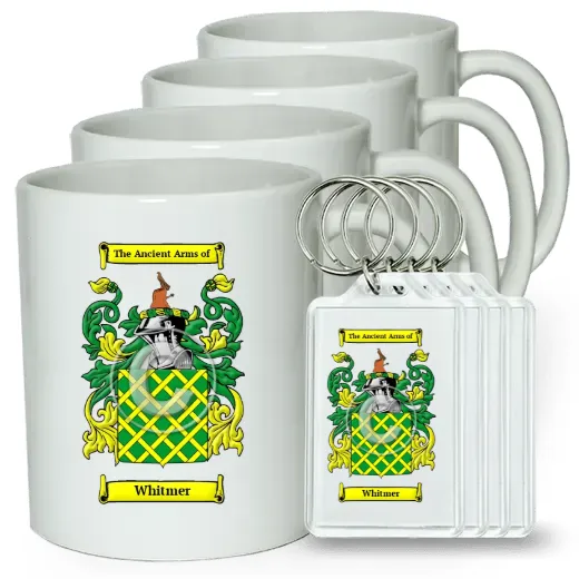 Whitmer Set of 4 Coffee Mugs and Keychains