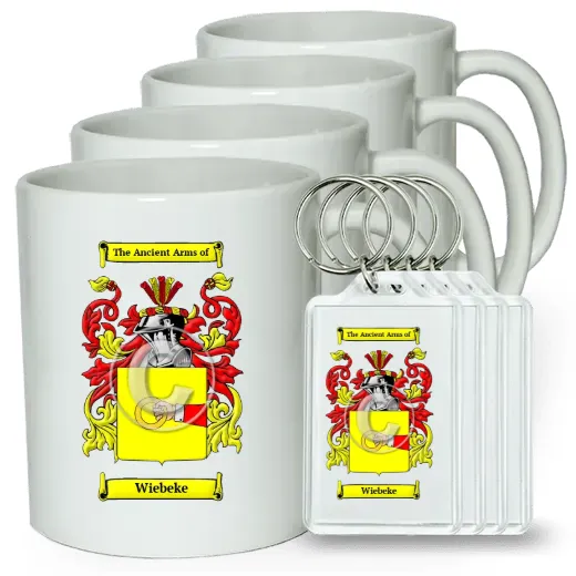 Wiebeke Set of 4 Coffee Mugs and Keychains