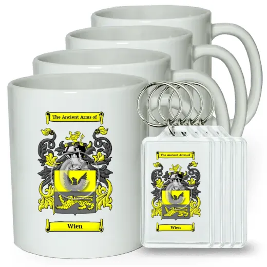 Wien Set of 4 Coffee Mugs and Keychains