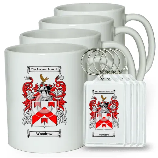 Woodrow Set of 4 Coffee Mugs and Keychains