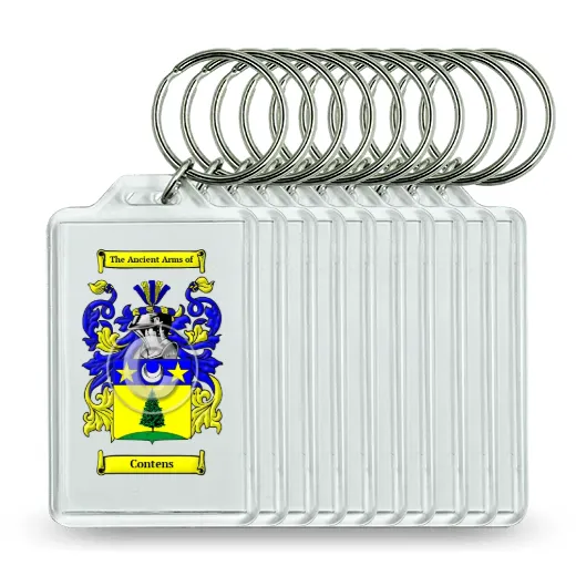 Contens Set of 10 Keychains