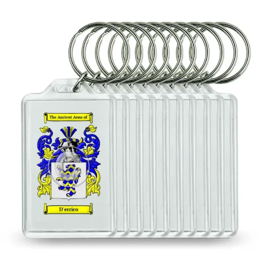 D'errico Set of 10 Keychains