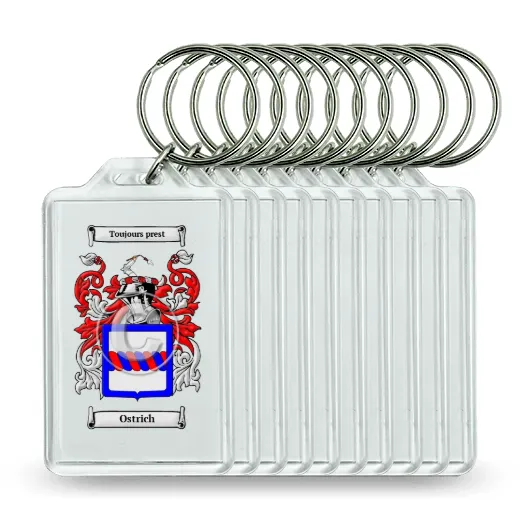 Ostrich Set of 10 Keychains