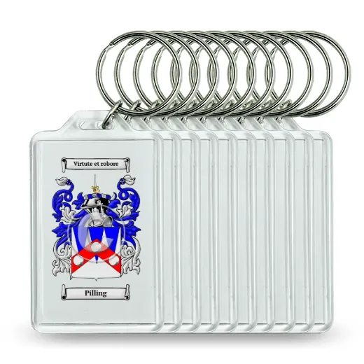 Pilling Set of 10 Keychains