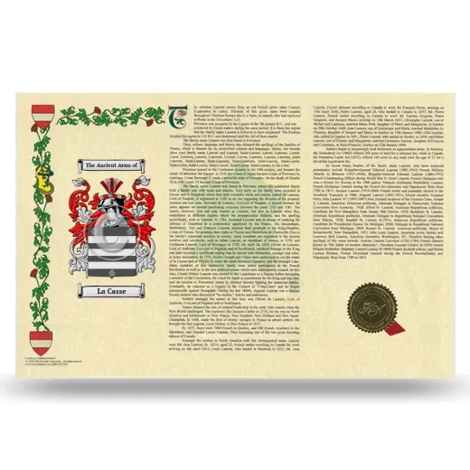 La Casse Armorial History Landscape Style
