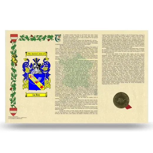 La Roy Armorial History Landscape Style