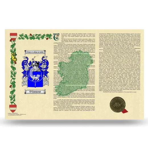 O'Gorment Armorial History Landscape Style