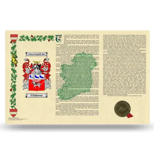 O'Halorent Armorial History Landscape Style