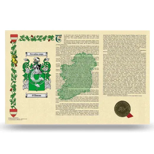 O'Heron Armorial History Landscape Style