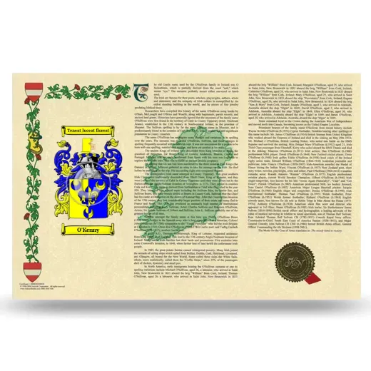 O'Kenny Armorial History Landscape Style