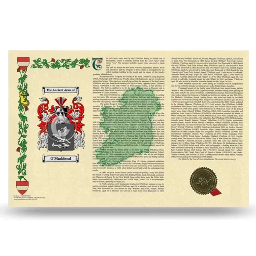 O'Maddend Armorial History Landscape Style