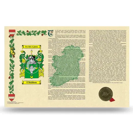 O'Muldoon Armorial History Landscape Style