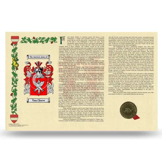 Van Cleave Armorial History Landscape Style