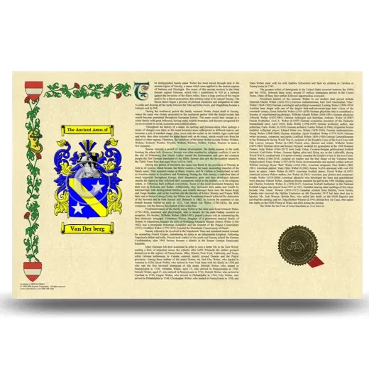 Van Der berg Armorial History Landscape Style