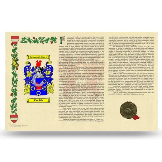 Van Dik Armorial History Landscape Style