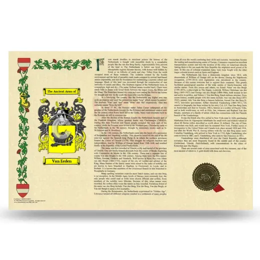 Van Eeden Armorial History Landscape Style