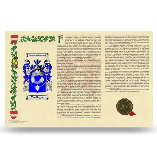 Van Hagen Armorial History Landscape Style
