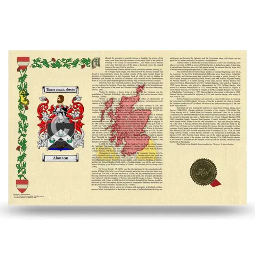 Abotson Armorial History Landscape Style