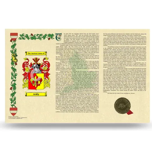 Ackly Armorial History Landscape Style