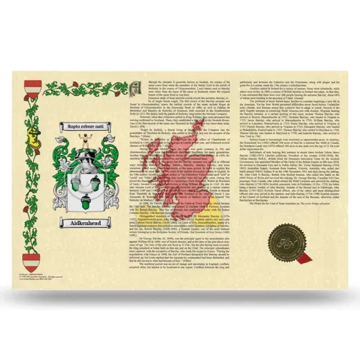 Aidkenhead Armorial History Landscape Style