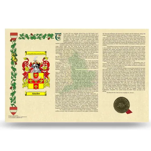 Ainslee Armorial History Landscape Style