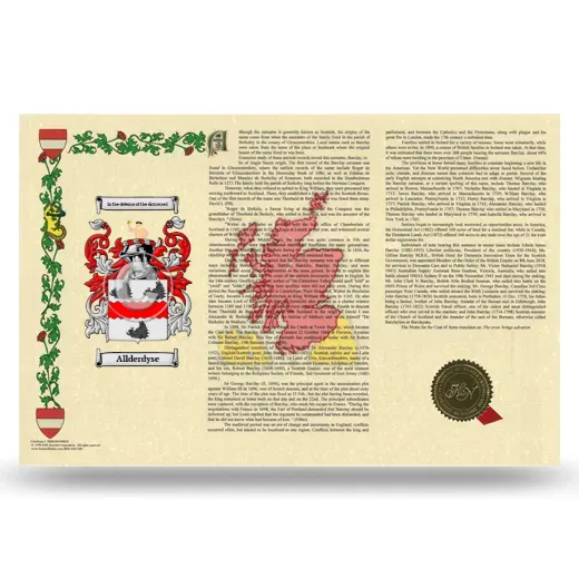 Allderdyse Armorial History Landscape Style