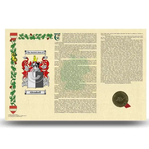 Altendorff Armorial History Landscape Style