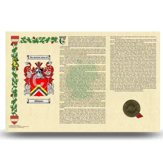 Altman Armorial History Landscape Style