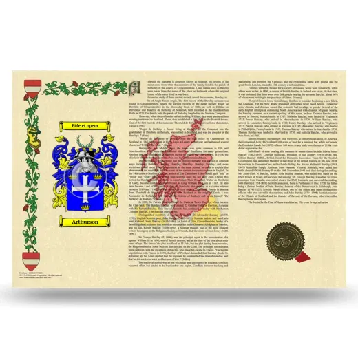 Arthurson Armorial History Landscape Style