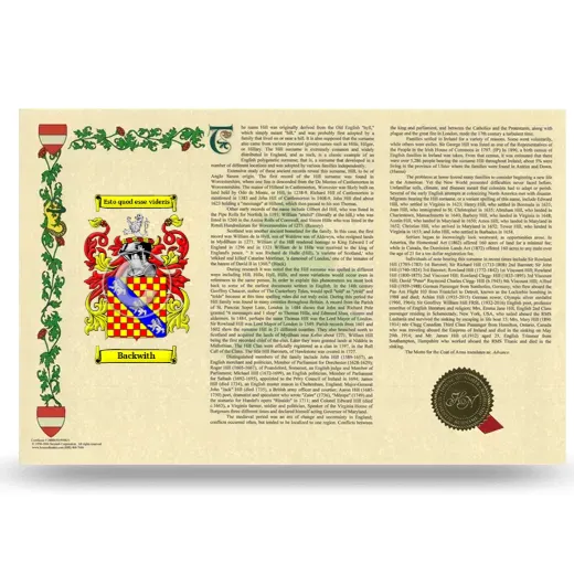 Backwith Armorial History Landscape Style