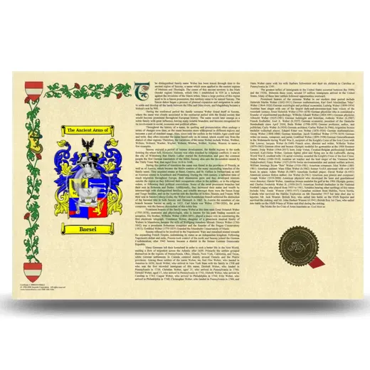 Baesel Armorial History Landscape Style