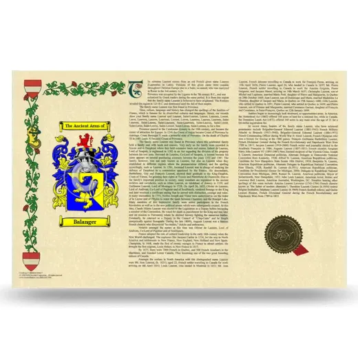 Balanger Armorial History Landscape Style