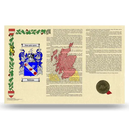 Balcum Armorial History Landscape Style