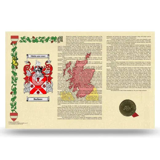 Barbere Armorial History Landscape Style