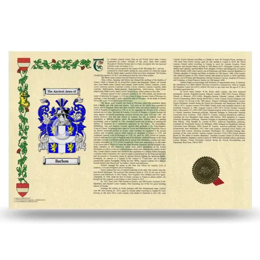 Barbou Armorial History Landscape Style