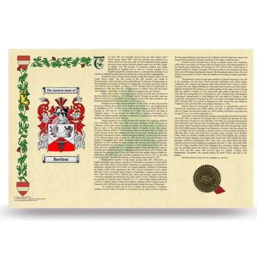 Bartlam Armorial History Landscape Style
