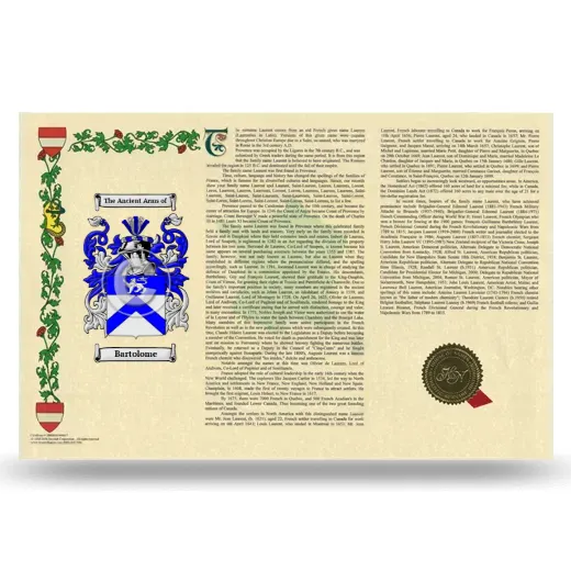 Bartolome Armorial History Landscape Style