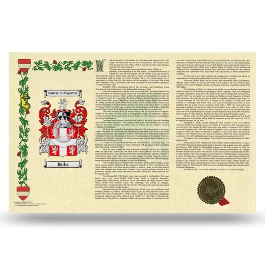 Bathe Armorial History Landscape Style