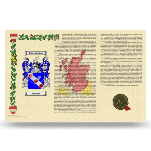 Baucom Armorial History Landscape Style