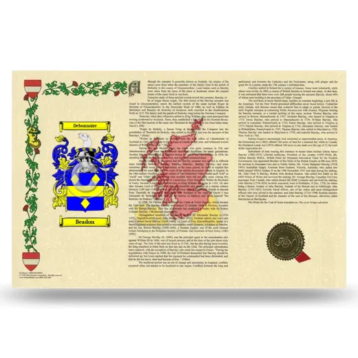 Beadon Armorial History Landscape Style