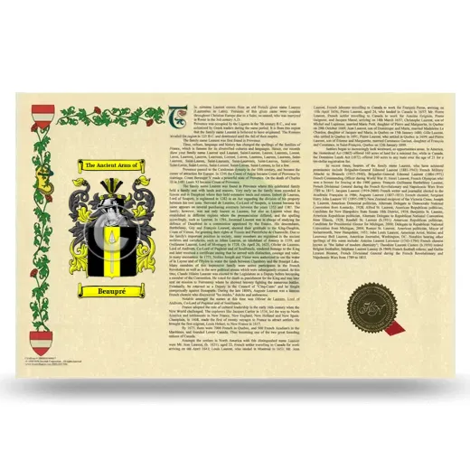 Beaupré Armorial History Landscape Style