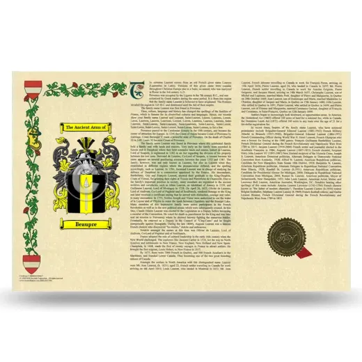 Beaupre Armorial History Landscape Style