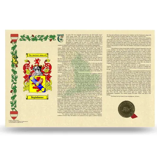 Beginhame Armorial History Landscape Style