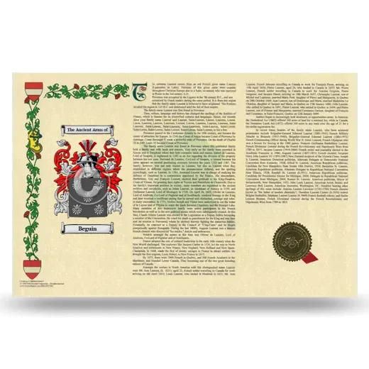 Beguin Armorial History Landscape Style