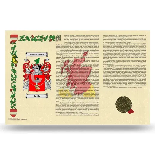 Beith Armorial History Landscape Style