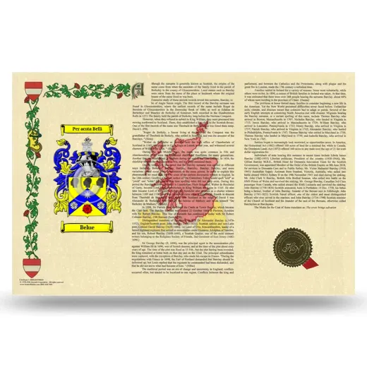 Belue Armorial History Landscape Style