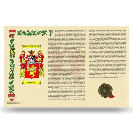 Benedick Armorial History Landscape Style