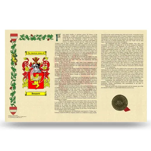 Bennett Armorial History Landscape Style